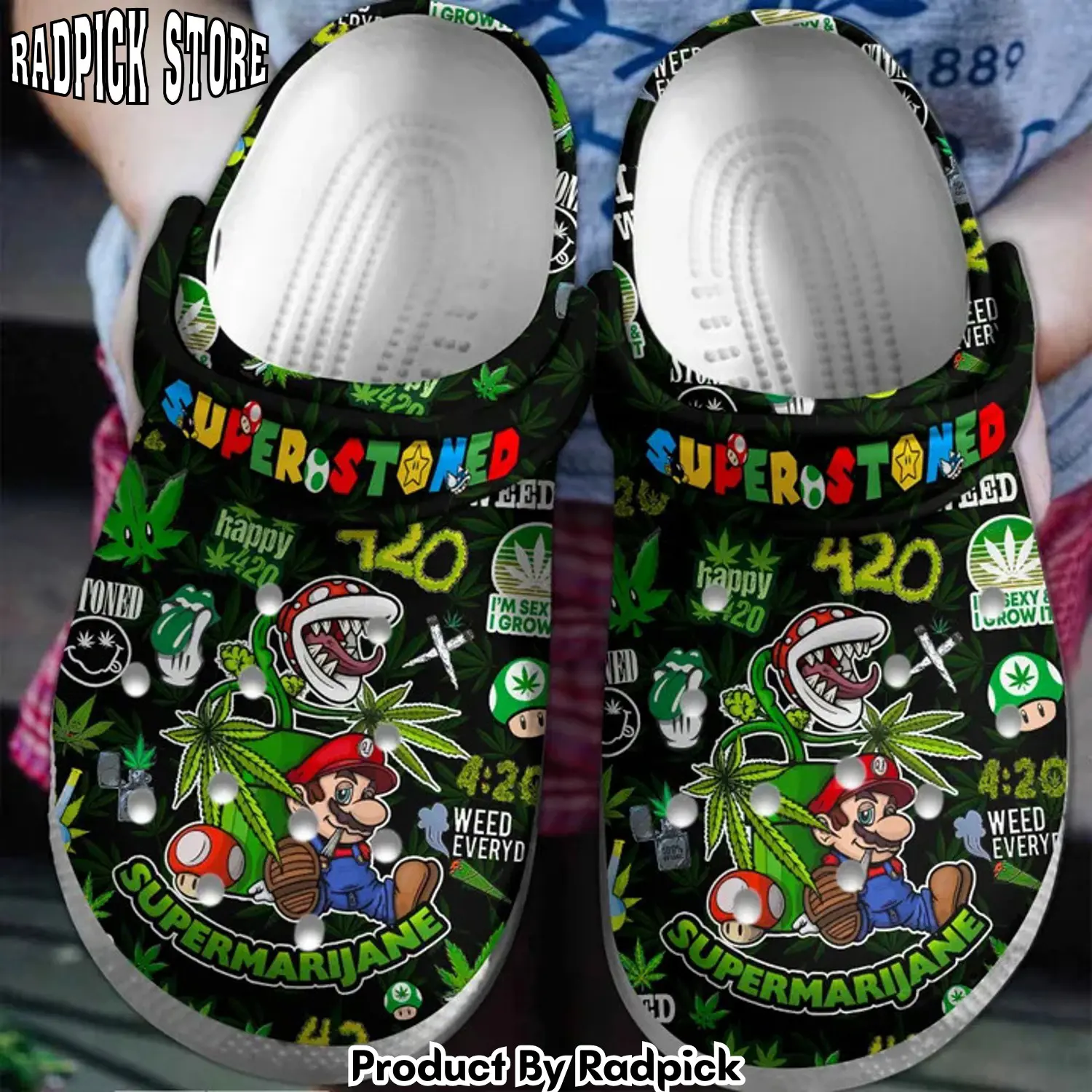 Radpick super mario smoke 420 weed star wars clogs shoes comfortable for men women rp6521043